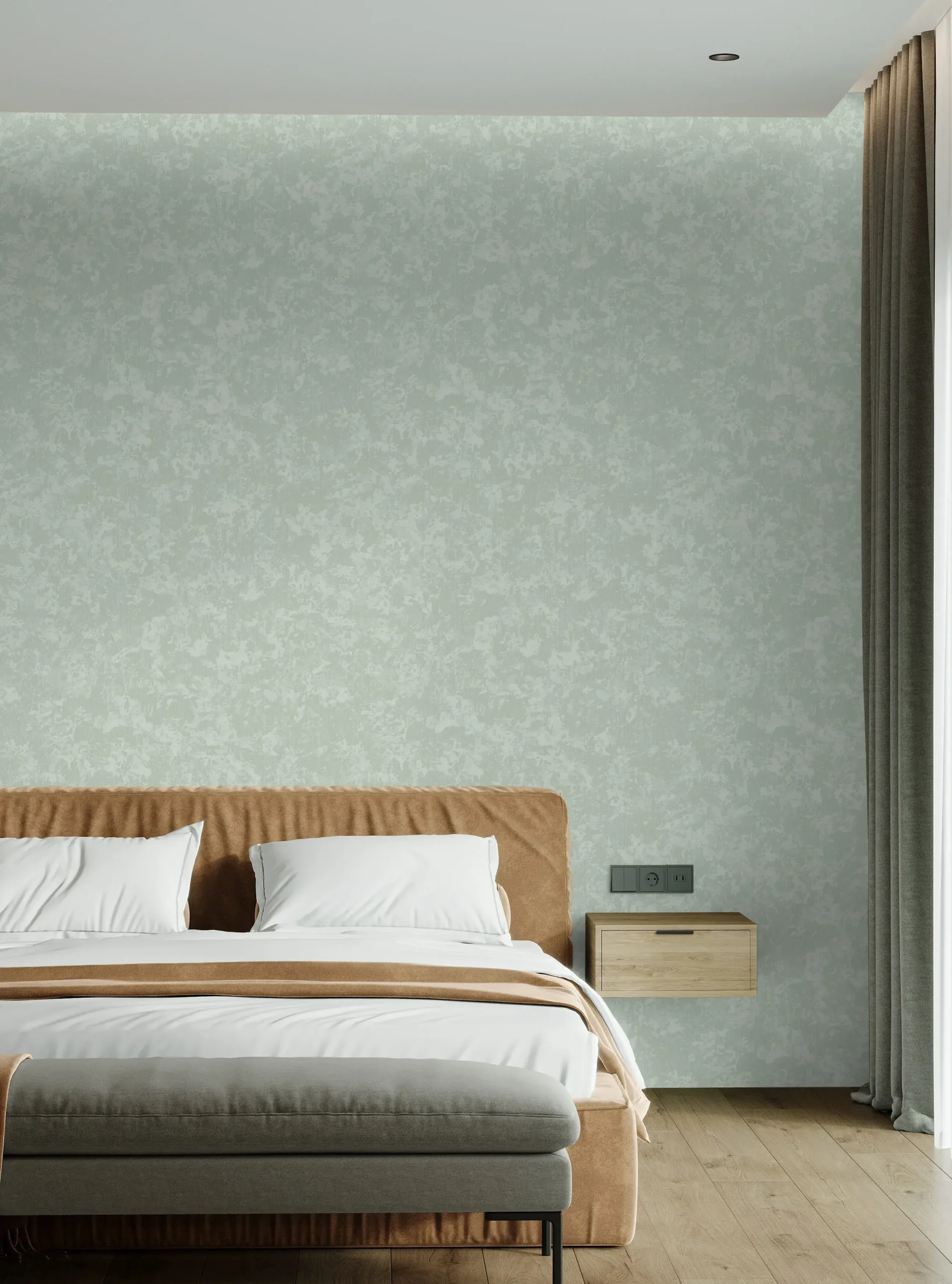 Green Embossed Wallpaper – Natural Serenity (24112-2)